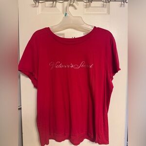 Victoria's Secret Red Short Sleeve Pajama Tee